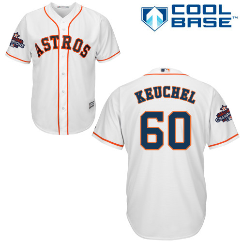 Astros #60 Dallas Keuchel White Cool Base World Series Champions Stitched Youth MLB Jersey
